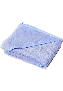 Prosop cu gluga, bumbac, albastru cu buline , 80 x 100 cm