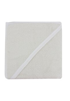 Prosop cu gluga, bumbac, Prichindel, crem, 80 x 100 cm
