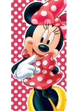 Prosop, Minnie Mouse, rosu cu buline albe, 70x140cm