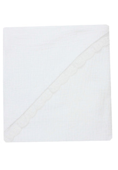 Prosop muselina, cu gluga, alb, 80 x 100 cm