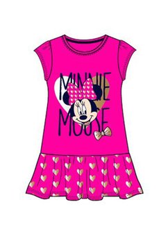 Rochie Minnie Mouse, roz cu inimioare