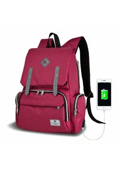 Rucsac pentru mamici, cu mufa USB, Maya, roz