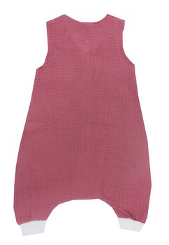 Sac de dormit, cu picioare, fara umplutura, muselina, roz mediu