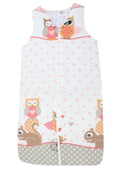 Sac de dormit iarna, Prichindel, bumbac, Bufnite mari roz