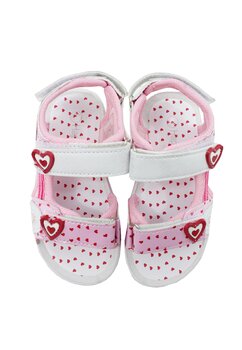 Sandale fete, cu scai din piele ecologica, Love, roz