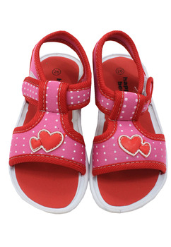 Sandale fete, cu scai, roz inchis cu inimioara