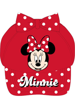 Sapca fete, bumbac, Minnie Mouse cu fundita, rosu