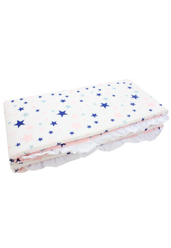 Set 2 aparatori, bumbac, 2 fete, stelute, roz, 120x60cm