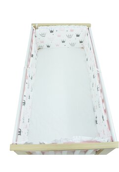 Set 2 aparatori, bumbac, coronite princess roz, 120x60 cm
