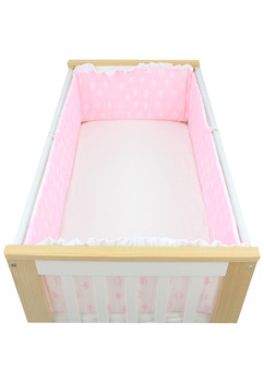 Set 2 aparatori, bumbac, Princess doua fete, roz cu alb, 120x60 cm