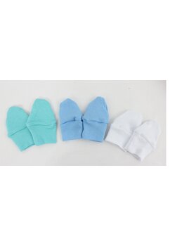Set 3 manusi bebe, bumbac, multicolor