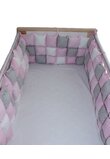 Set aparatori pufoase, roz cu buline, 3 x 60 cm