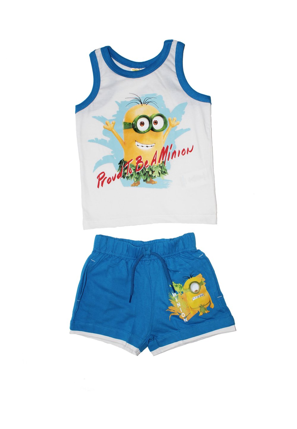 Set maieu+pantalon scurt, Minions, albastru