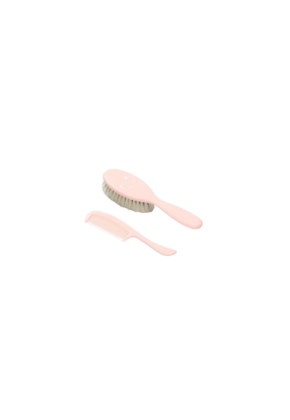 Set perie naturala si piaptan, roz cu fluturas Articole