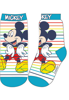 Sosete, 55% bumbac, Mickey Mouse, cu dungi, multicolor