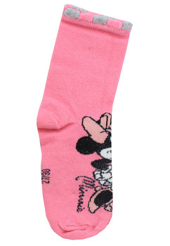 Sosete fete, 68%bumbac, Minnie si Mickey Mouse, roz