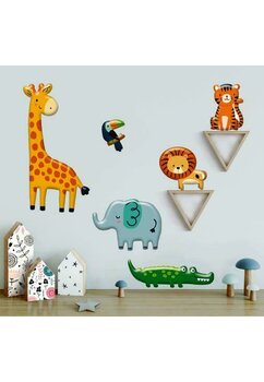 Stiker perete, 3D, Safari, multicolor