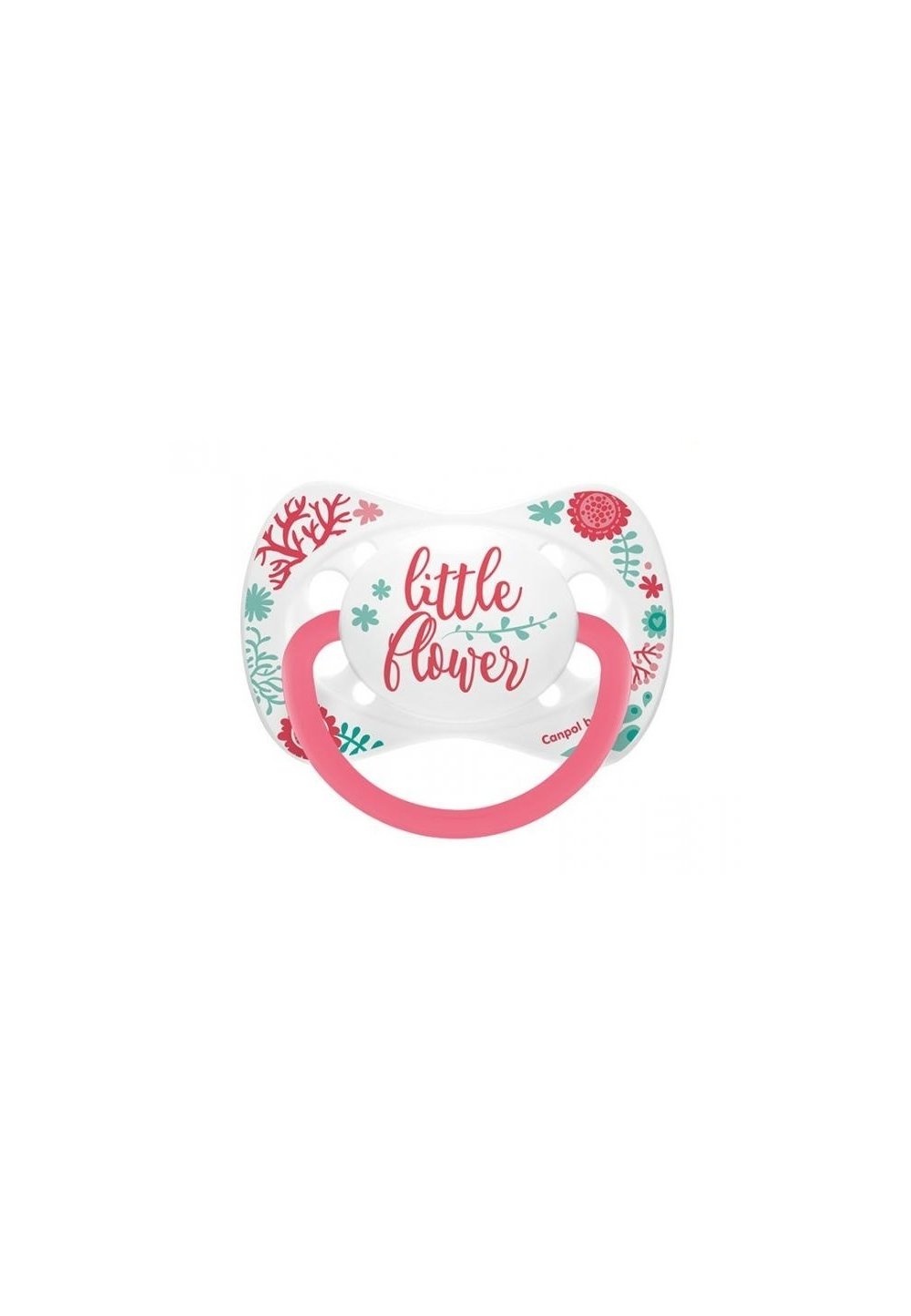 Suzeta Canpol cu tetina din silicon, 0-6 luni, little flower