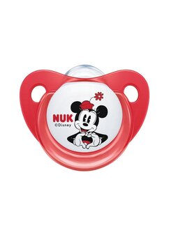 Suzeta Nuk, cu tetina din silicon, 6-18 luni, Mickey, rosu