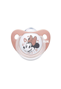 Suzeta Nuk, cu tetina din silicon, 6-18 luni, Minnie Mouse, roz pal