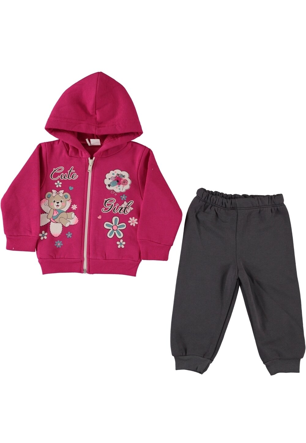 Trening fete, Cute, roz inchis cu floricele