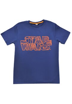 Tricou adulti, Star wars, albastru cu portocaliu