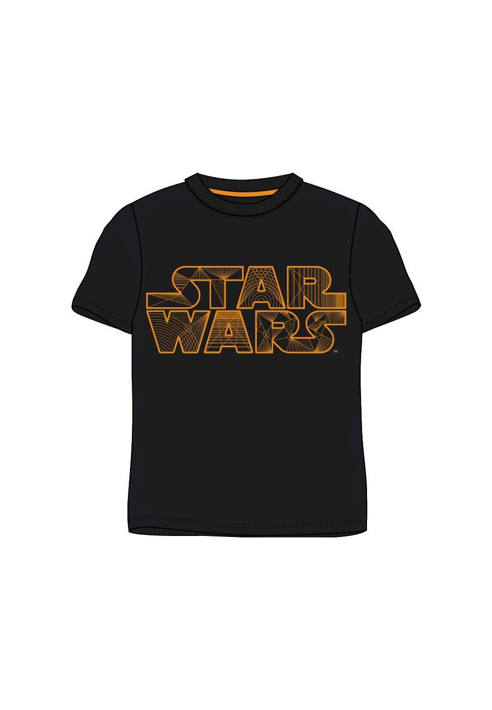 Tricou adulti, Star wars, negru cu portocaliu
