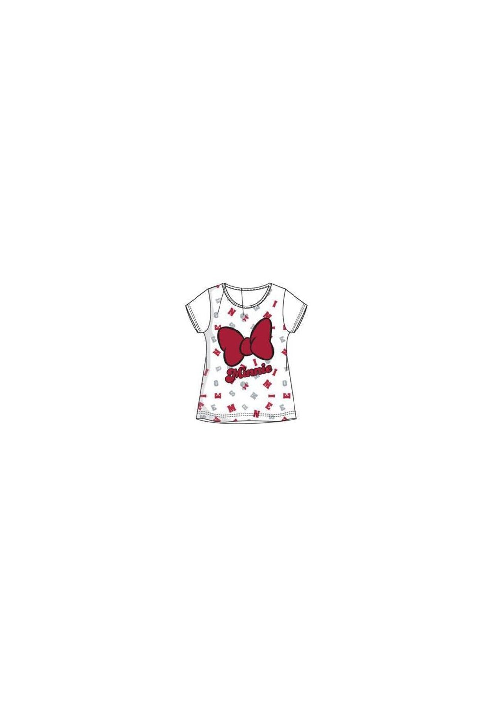 Tricou, alb cu fundita rosie, Minnie Mouse