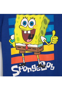Tricou baieti, bumbac, Spongebob, albastru