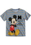 Tricou, Mickey Mouse, 100% awesome, gri cu dungi