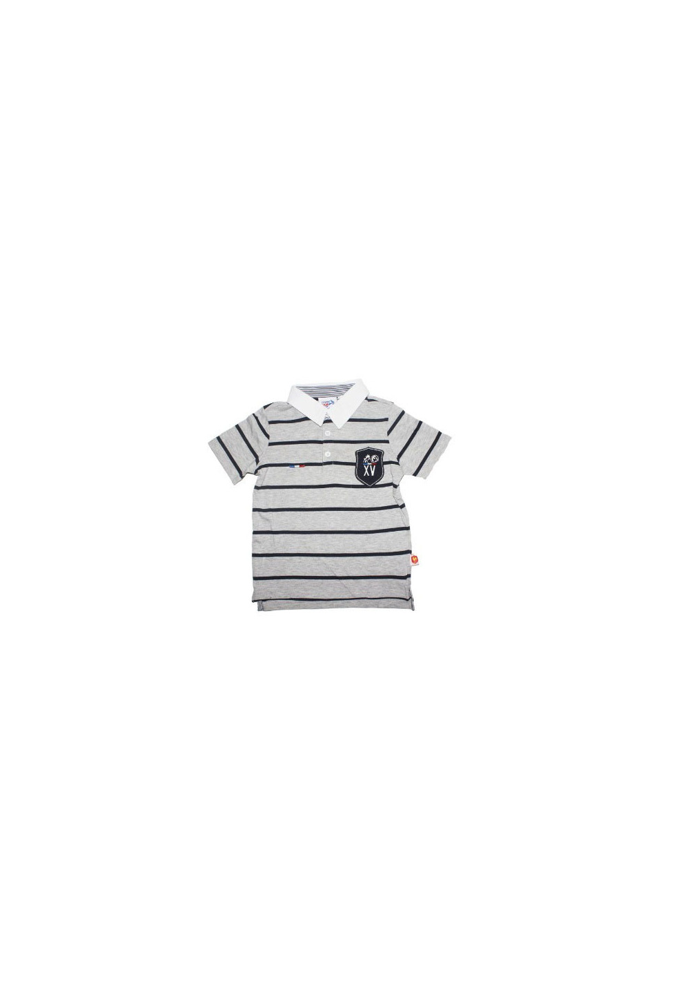 Tricou polo, Bubu, 95% bumbac, gri cu dungi