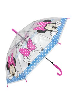 Umbrela, Minnie Mouse, transparenta cu buline albe