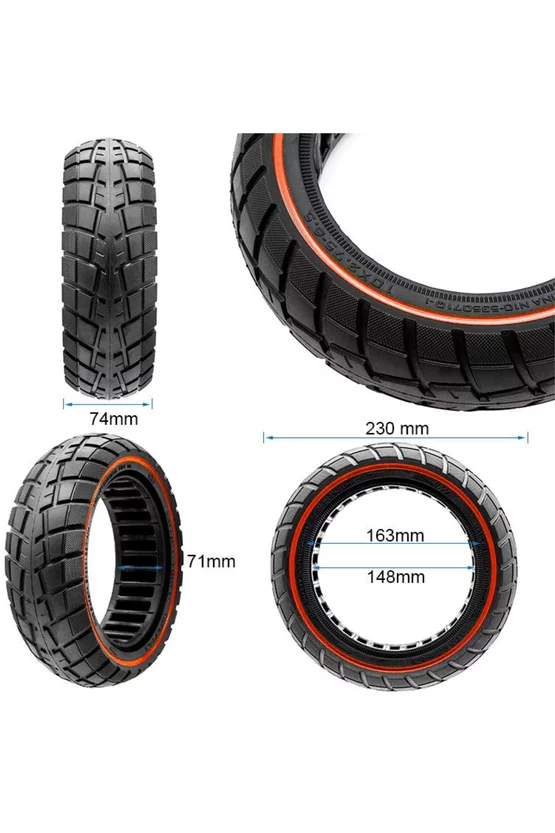 Cauciuc plin 10x2.75-6.5 cu dungă roșie (L-52C) picture - 2