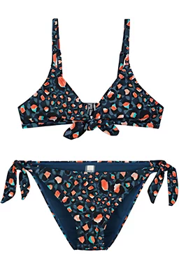 Costum de baie Shiwi Leopard Spot Knotted Albastru