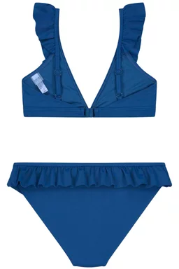 Costum de baie Shiwi Panama Ruffle Triangle Bikini Albastru