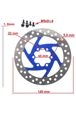Disc de frână 140 mm cu 6 prinderi pentru Kugoo M4/M4 Pro/G-booster (WH-4)