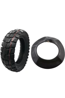Pachet Cauciuc trotinetă Off Road 255x80  + Cameră trotinetă 10x2.5 cu valvă îndoită la 90 de grade (L-5-L-4)