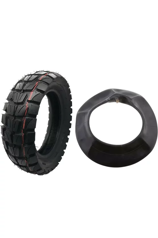 Pachet Cauciuc trotinetă Off Road 255x80  + Cameră trotinetă 10x2.5 cu valvă îndoită la 90 de grade (L-5-L-4) picture - 1