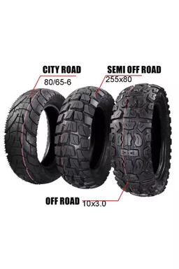 Pachet Cauciuc trotinetă Off Road 255x80  + Cameră trotinetă 10x2.5 cu valvă îndoită la 90 de grade (L-5-L-4) picture - 3