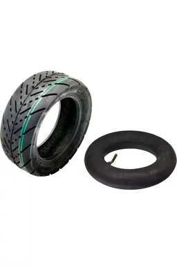 Pachet Cauciuc trotinetă tubeless vacuum 90/65-6,5 11 inch + Cameră trotinetă 90/65-6.5 11 inch cu valvă îndoită la 45 de grade (L-43+L-60)