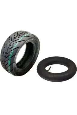 Pachet Cauciuc trotinetă tubeless vacuum 90/65-6,5 11 inch + Cameră trotinetă 90/65-6.5 11 inch cu valvă îndoită la 45 de grade (L-43+L-60)
