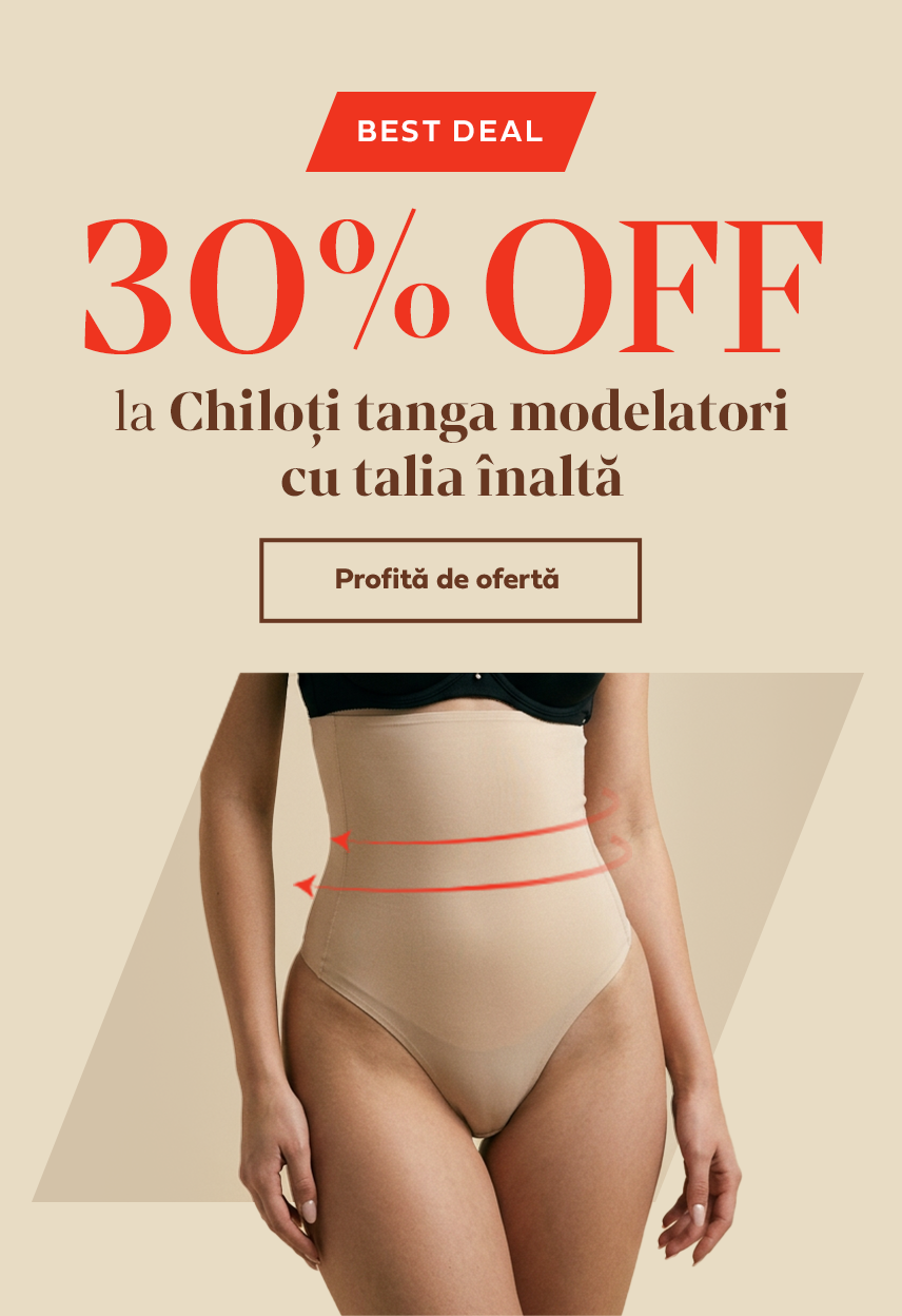 10-12 IULIE | 30% OFF la Chiloții tanga modelatori cu talia înaltă
