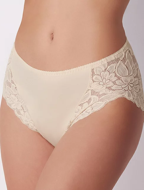 Chiloti clasici bumbac cu talia medie si dantela Cotonella ADC89