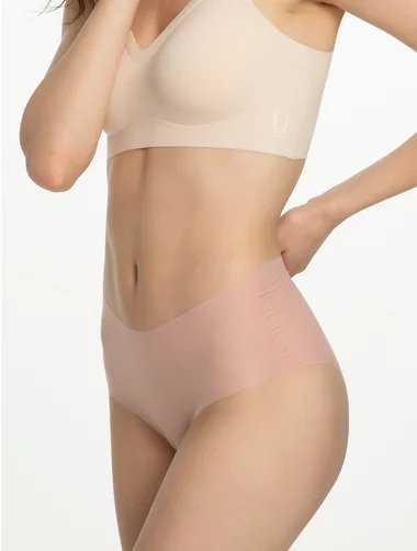 Chiloti clasici laser-cut ultra subtiri cu talia inalta Julimex Maxi Mousse