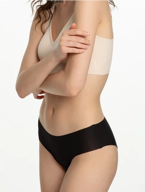 Chiloti clasici laser-cut ultra subtiri cu talia medie Julimex Classic Mousse