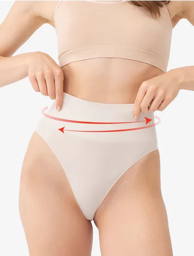 Chiloti tanga modelatori seamless cu talie dublu intarita Gatta Sensual Skin