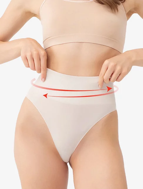 Chiloti tanga modelatori seamless cu talie dublu intarita Gatta Sensual Skin