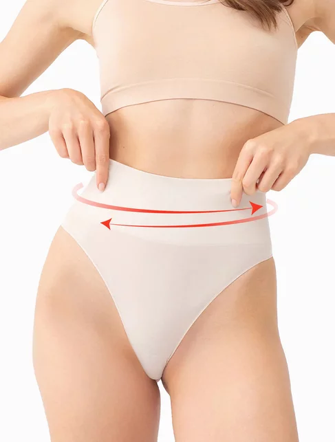 Chiloti tanga modelatori seamless cu talie dublu intarita Gatta Sensual Skin