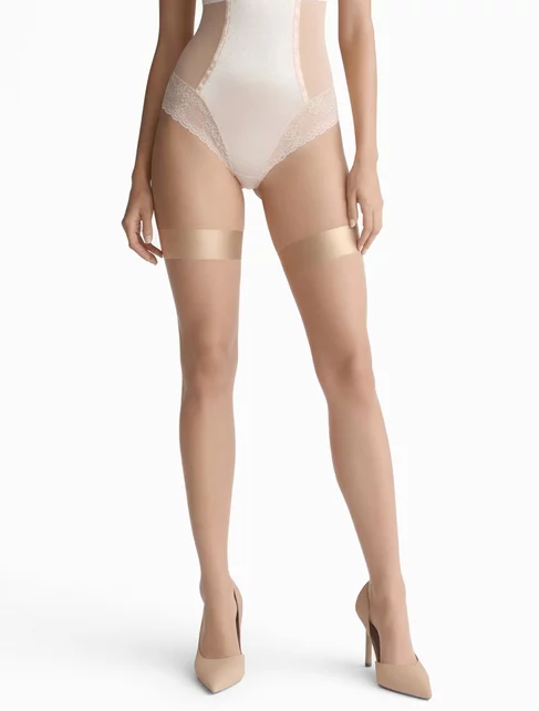 Ciorapi cu banda adeziva satinata Marilyn Lux Line Coco Air 10 den