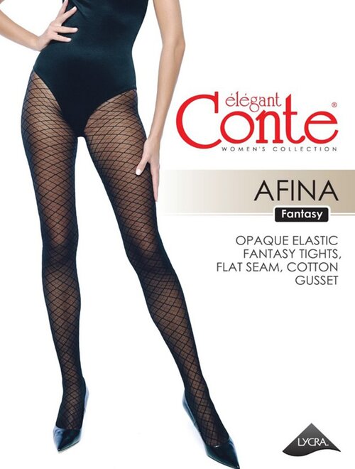 Ciorapi cu model dungi in carouri Conte Elegant Afina 30 den